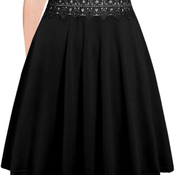 Women's Plus Size A-Line Dress Lace Embroidery V-Neck Pockets Casual Wear - Picture 1 of 4